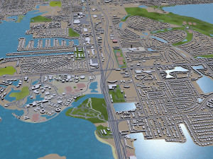 Saint Petersburg city Florida USA 40km 3D Model