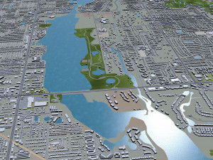 Saint Petersburg city Florida USA 40km 3D Model