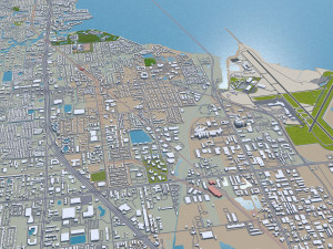 Saint Petersburg city Florida USA 40km 3D Model