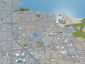 Saint Petersburg city Florida USA 40km 3D Model
