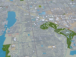 Saint Petersburg city Florida USA 40km 3D Model