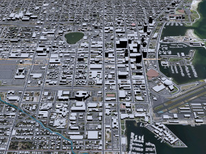 Saint Petersburg city Florida USA 40km 3D Model