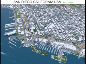 San city Diego California USA 70km 3D 모델