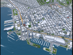 San city Diego California USA 70km 3D Model