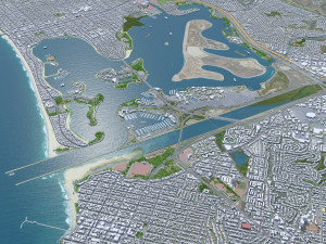 San city Diego California USA 70km 3D Model