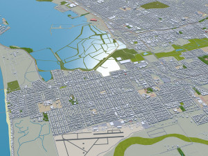 San city Diego California USA 70km 3D Model