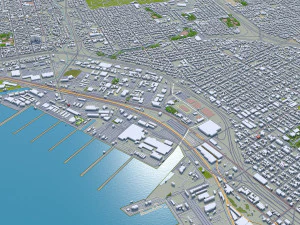 San city Diego California USA 70km 3D Model