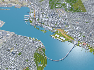 San city Diego California USA 70km 3D Model