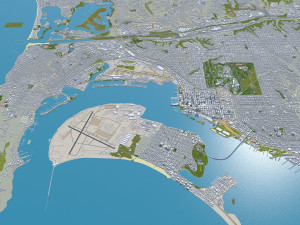 San city Diego California USA 70km 3D Model