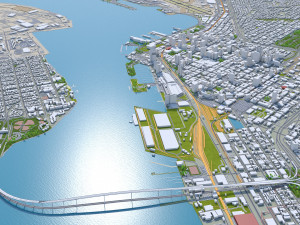 San city Diego California USA 70km 3D Model