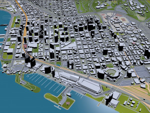 San city Diego California USA 70km 3D Model