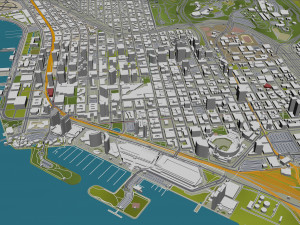 San city Diego California USA 70km 3D Model