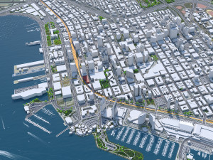San city Diego California USA 70km 3D Model