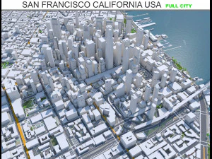 미국 캘리포니아주 샌프란시스코시 50km 3D 모델