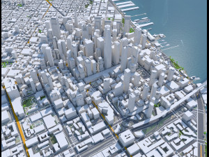San Francisco city California USA 50km 3D Model