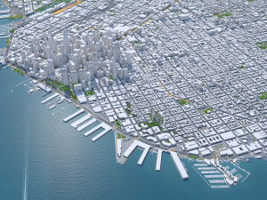 San Francisco city California USA 50km 3D Model
