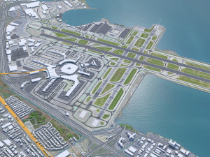 San Francisco city California USA 50km 3D Model