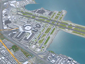San Francisco city California USA 50km 3D Model