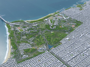 San Francisco city California USA 50km 3D Model
