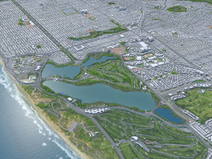 San Francisco city California USA 50km 3D Model