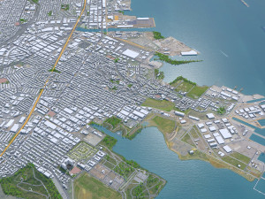 San Francisco city California USA 50km 3D Model