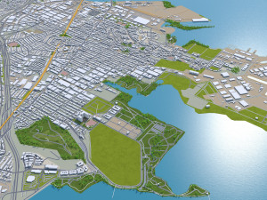 San Francisco city California USA 50km 3D Model
