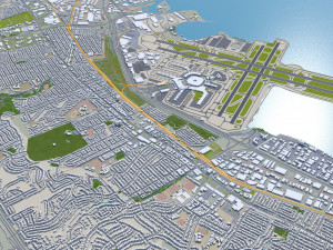 San Francisco city California USA 50km 3D Model