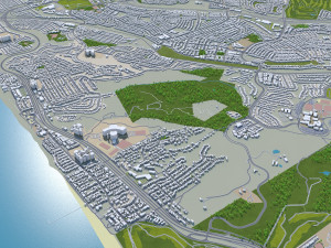 San Francisco city California USA 50km 3D Model