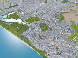 San Francisco city California USA 50km 3D Model