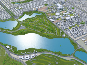 San Francisco city California USA 50km 3D Model