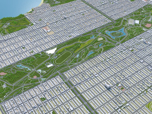 San Francisco city California USA 50km 3D Model