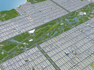San Francisco city California USA 50km 3D Model