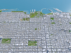 San Francisco city California USA 50km 3D Model