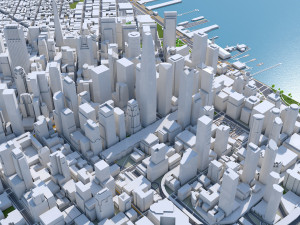San Francisco city California USA 50km 3D Model