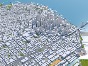 San Francisco city California USA 50km 3D Model