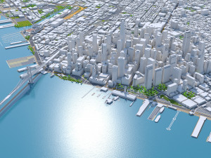 San Francisco city California USA 50km 3D Model