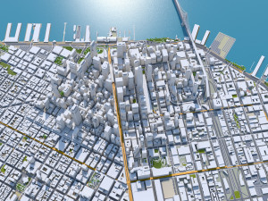 San Francisco city California USA 50km 3D Model