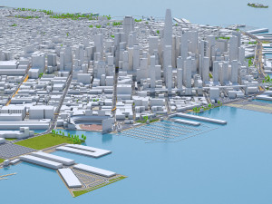 San Francisco city California USA 50km 3D Model
