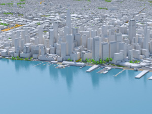 San Francisco city California USA 50km 3D Model