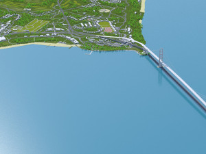 San Francisco city California USA 50km 3D Model