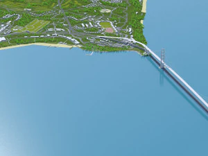 San Francisco city California USA 50km 3D Model