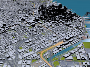 San Francisco city California USA 50km 3D Model