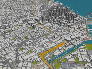 San Francisco city California USA 50km 3D Model