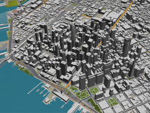 San Francisco city California USA 50km 3D Model