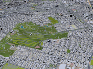 San Francisco city California USA 50km 3D Model