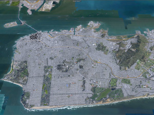 San Francisco city California USA 50km 3D Model