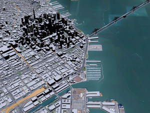 San Francisco city California USA 50km 3D Model