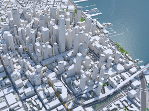 San Francisco city California USA 50km 3D Model
