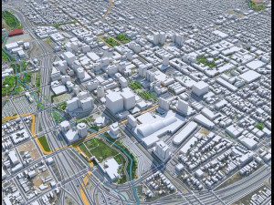 San Jose city California USA 50km 3D-Modell