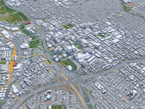 San Jose city California USA 50km 3D-Modell